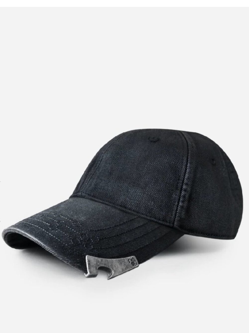 Cyvist Waxed Denim Baseball Cap Black Metal Claw Hardware Grunge Streetwear Hat